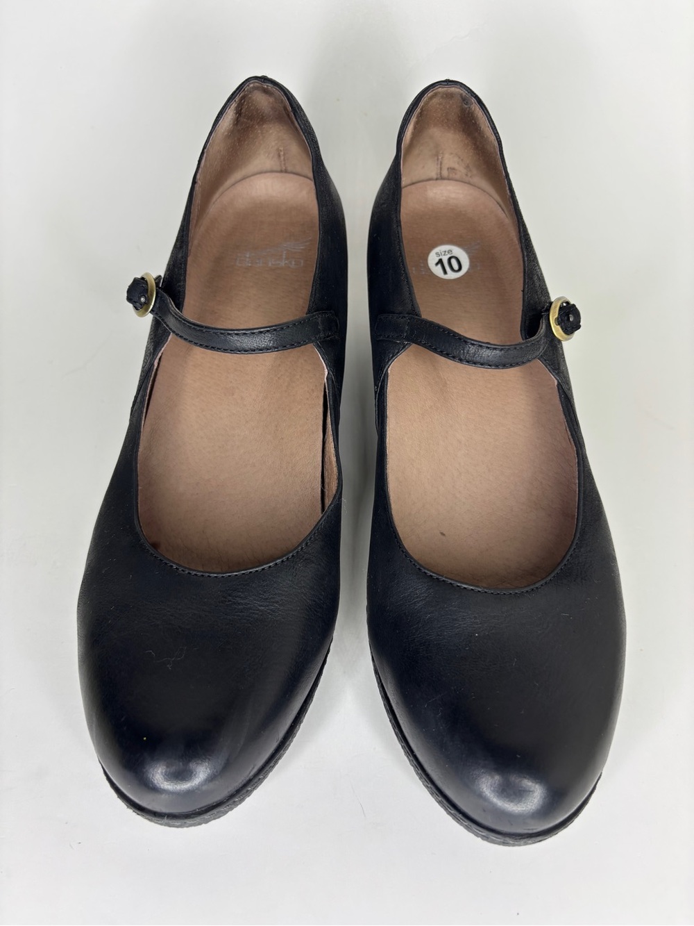 Dansko Shoes Wedge Heels Maryjanes Women Size 41 US 10 Black Leather - Picture 3 of 16